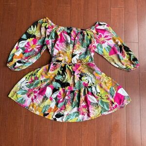 Tropical Beachy Bohemian‎ off the Shoulder Cover-Up